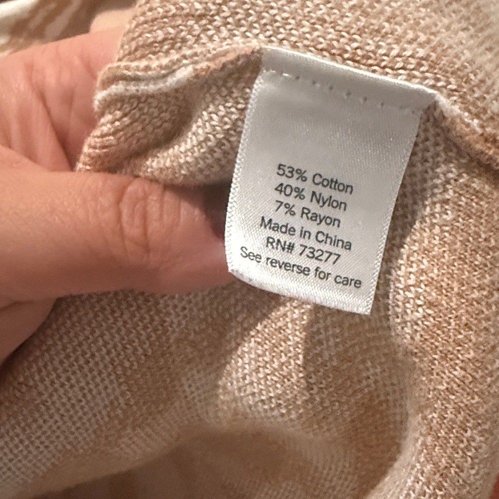 Nine West Beige and White cardigan Sweater size L - Picture 5 of 6